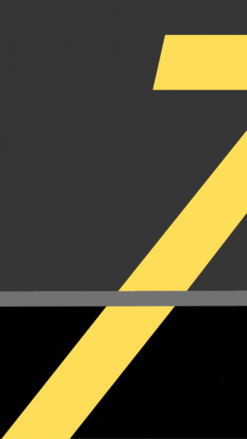 Motion graphic of the number 5, 7, 22 with gray black and yellow colors