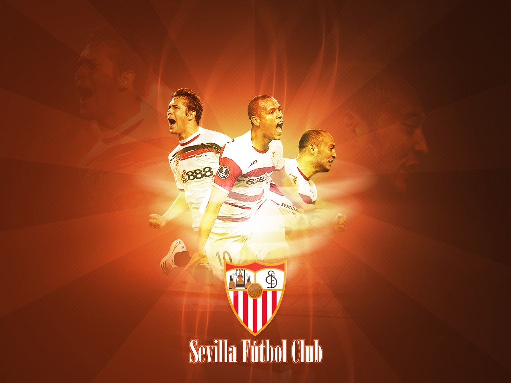 Graphic of three players for the Sevilla Futbol Club